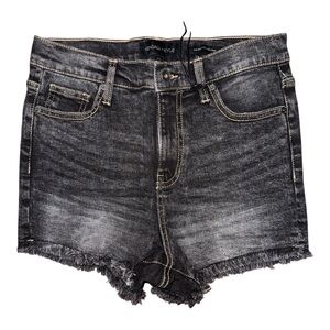 Kendall & Kylie Black High-Waisted Jean Shorts Frayed Hem